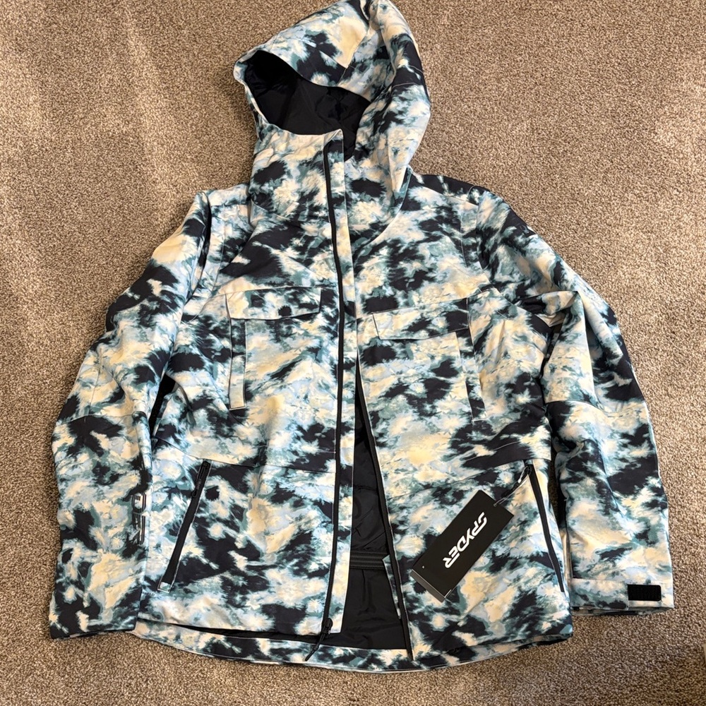 New Spyder Camouflage Hooded Ski/Snowboard Field Jacket, Women’s Medium